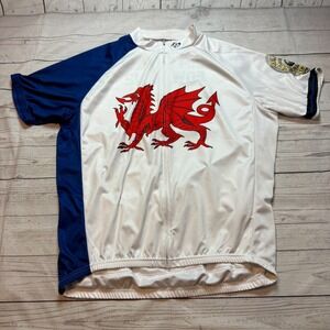 VTG 90s Primal Wear Dragon Graphic Full Zip Cycling Jersey Men's Size 2XL‎